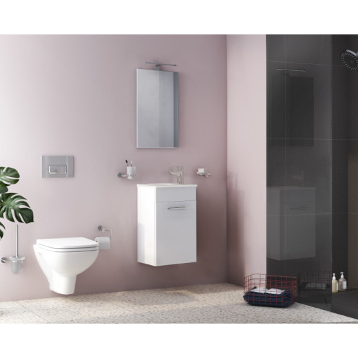 Комплект мебели Vitra Mia 40, тумба с дверцами + раковина + зеркало, белый глянец