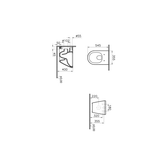 Комплект Vitra Integra Round L-box 9004B003-7202 исталляц.+унитаз с сиденьем+кнопка матовый хром