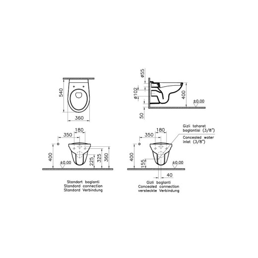 Комплект Vitra Normus 9773B003-7200 инсталляция+унитаз с кнопкой хром, сиденье микролифт