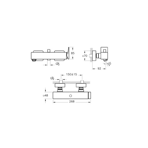 Смеситель для ванны VITRA Brava A42613EXP хром