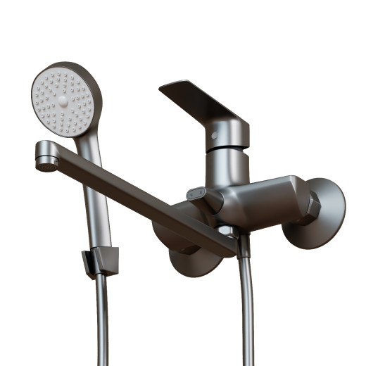 Смеситель для ванны и раковины 35k MIXLINE МЛ15-02 (ML15-02GR) ГРАФИТ (556669)
