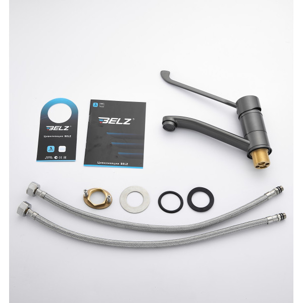 Смеситель для кухни BELZ оружейная сталь (B19019-3)
