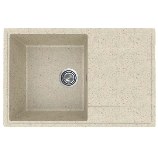 Мойкa MIXLINE МЛ-ГМУ07 (ML-GMU07) УЛЬТРА с крылом, бежевый камень, 735*475 мм (глуб. чаши 175) (556735)