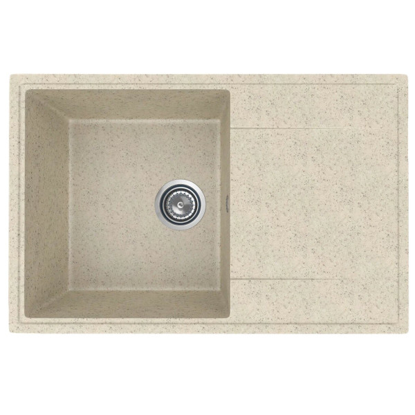 Мойкa MIXLINE МЛ-ГМУ07 (ML-GMU07) УЛЬТРА с крылом, бежевый камень, 735*475 мм (глуб. чаши 175) (556735)