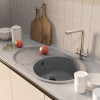 Мойка MIXLINE ML-GM16 овальная с крылом графит (342) 730*460*180мм NEW (551932)