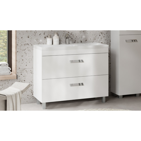 Тумба напольная Velvex Orlando 100 белый матовый под раковину rkCla.100-81 (Classica) (tn.ORL.CLA.100.2Y белый матовый)
