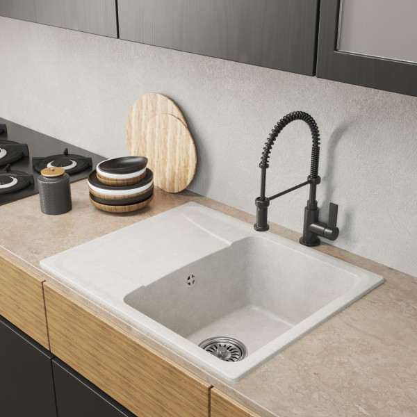 Мойка MIXLINE ML-GM26 с крылом, ультра-белая (341), 470*580*190мм NEW (552083)