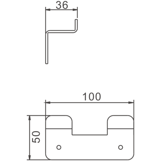 Планка с 2-мя крючками BELZ цвет: оружейная сталь (B9002-3)