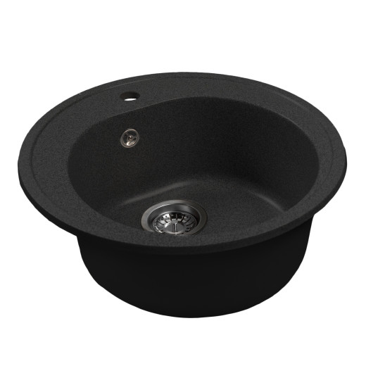 Мойкa MIXLINE МЛ-ГМС102 (ML-GMS102) СТАНДАРТ круглая, черный (308), 500 мм (глуб. чаши 170) (558086)