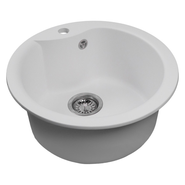 Мойкa MIXLINE МЛ-ГМС101 (ML-GMS101) СТАНДАРТ круглая, белый (331), 480 мм (глуб. чаши 190) (558079)
