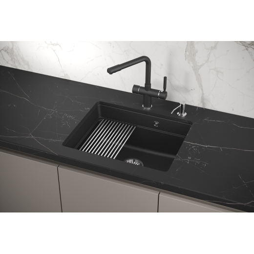 Кухонная мойка GRANULA Kitchen Space (5501U, ЧЁРНЫЙ)