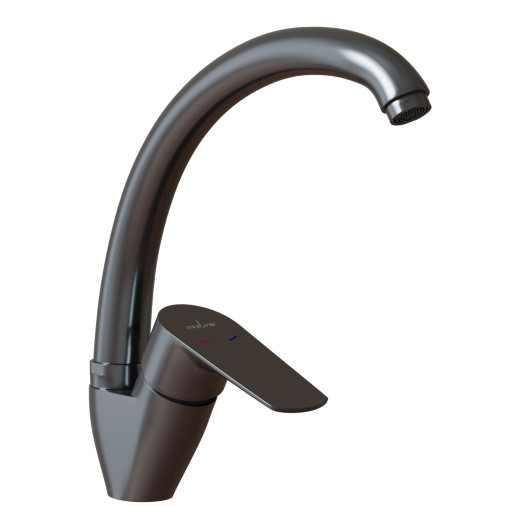 Смеситель для кухни 35k MIXLINE МЛ14-03(ML14-031GR)выс.излив б/отв бок.п/гайку ГРАФИТ (без подводки) (556613)