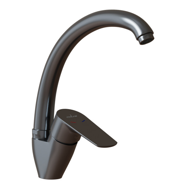 Смеситель для кухни 35k MIXLINE МЛ14-03(ML14-031GR)выс.излив б/отв бок.п/гайку ГРАФИТ (без подводки) (556613)