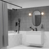 Встраиваемая система с тропическим, ручным душем и изливом, матовый черный, Parker, IDDIS, PARBL03i68
