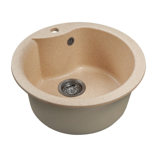 Мойкa MIXLINE МЛ-ГМС101 (ML-GMS101) СТАНДАРТ круглая, бежевый (328), 480 мм (глуб. чаши 190) (558082)
