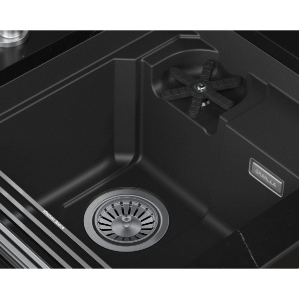 Кухонная мойка GRANULA KITCHEN SPACE RINZER кварц (5505RU, ЧЁРНЫЙ)