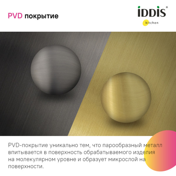 Мойка IDDIS Mate нерж. сталь, графит, 446*446 (MAT44GMi77)