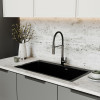 Смеситель для кухни 35k MIXLINE МЛНС-0402Г (MLSS-0402BL)черн.гиб. изл магнит, п/гайку ЧЕРНЫЙ ГРАФИТ (556021)