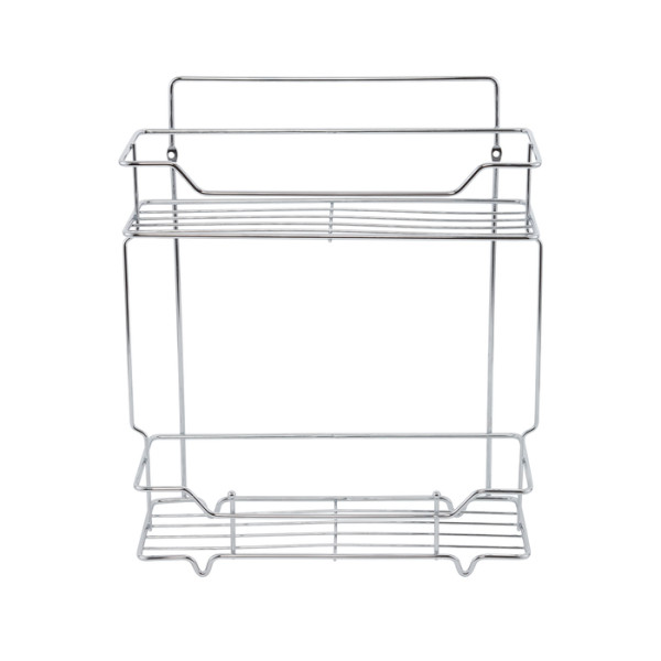 Полка двухъярусная прямая Milardo Grid проволока стальная, хром (GRICS2CM44)