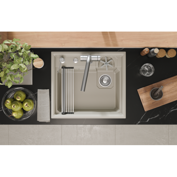 Кухонная мойка GRANULA KITCHEN SPACE RINZER кварц (5807R, КРЕМАН)