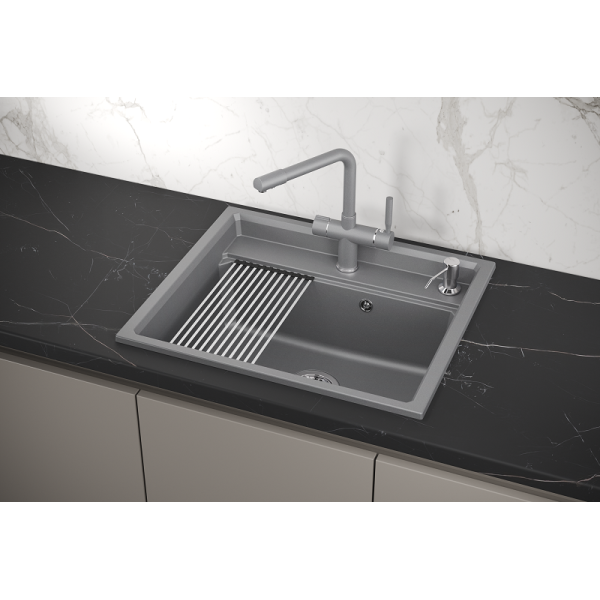 Кухонная мойка GRANULA Kitchen Space (6003, АЛЮМИНИУМ)