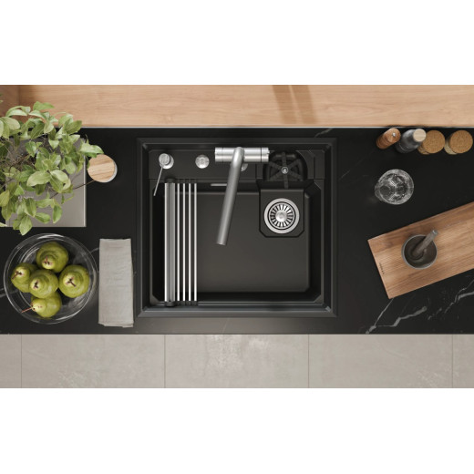 Кухонная мойка GRANULA KITCHEN SPACE RINZER кварц (5807R, ШВАРЦ)