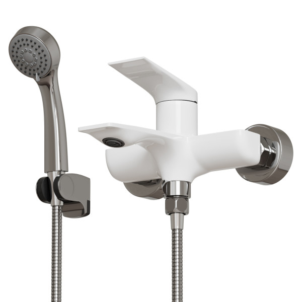 Смеситель для ванны MIXLINE ML41-01 "Swan White" 35k белый/хром (553909)