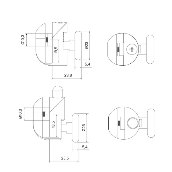 Ролики IDDIS 2 верхних, 2 нижних одинарные, D=23 мм серый, стекло 4 мм (966S23GR4DZ)
