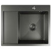 Кухонная мойка 60х50 прав. вып 3 1/2 MIXLINE PRO 20см с сифоном черный графит (552929)