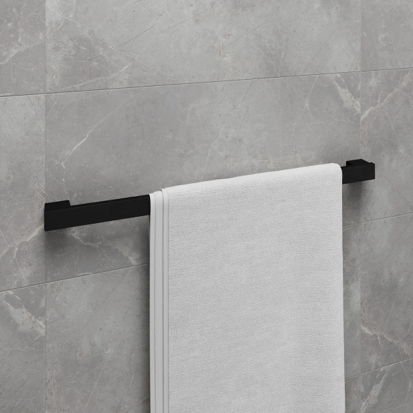 Полотенцедержатель Lemark SMOOTH LINE одинарный, чёрный матовый (9782023)