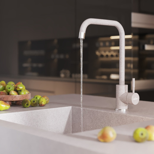 Смеситель для кухни MIXLINE ML-GS12 35к (302) песочный высок. излив (550649)