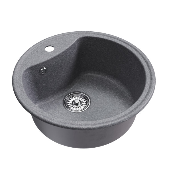 Мойкa MIXLINE ML-GM09 круглая графит (342) 510 мм (глуб. чаши 190) NEW (551803)