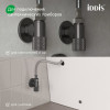 Кран угловой IDDIS Оптима Хоум (Optima Home) с отражателем, вынос 2 см, 1/2; 1/2, кран-букса, латунь, графит (910B1A6C2GMZ)
