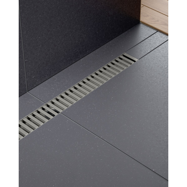 Душевой лоток TIMO Drain System 800 с вставкой "lines", черное золото (DS230108/18)