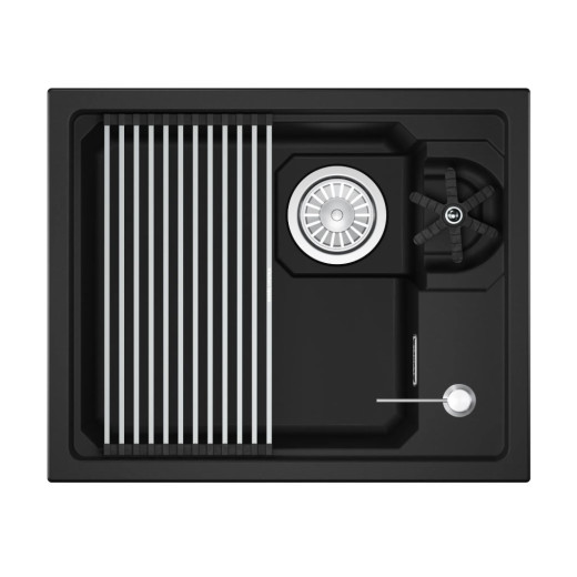 Кухонная мойка GRANULA KITCHEN SPACE RINZER кварц (5505RU, ЧЁРНЫЙ)