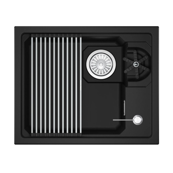 Кухонная мойка GRANULA KITCHEN SPACE RINZER кварц (5505RU, ЧЁРНЫЙ)
