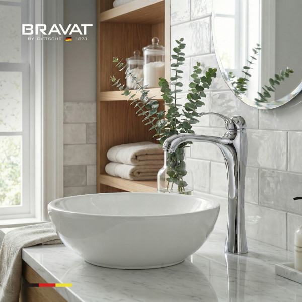 Смеситель для раковины цвет хром BRAVAT (F1791922CP-SW)