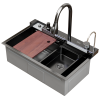 Мойка настол.монтаж MIXLINE PRO 75х46 (ч граф) сиф+доз+смес+кол+д/р+о/с (554164)