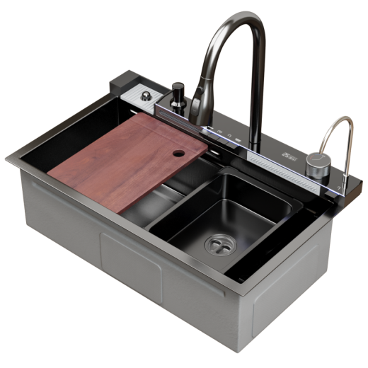 Мойка настол.монтаж MIXLINE PRO 75х46 (ч граф) сиф+доз+смес+кол+д/р+о/с (554164)
