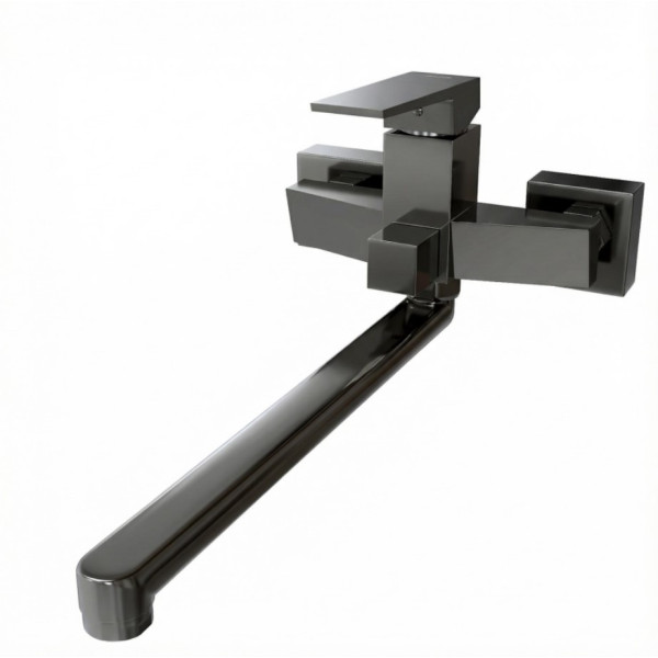Смеситель для ванны и раковины 35k MIXLINE МЛ20-02Г(ML20-02GR) "Квадра" ГРАФИТ (557900)