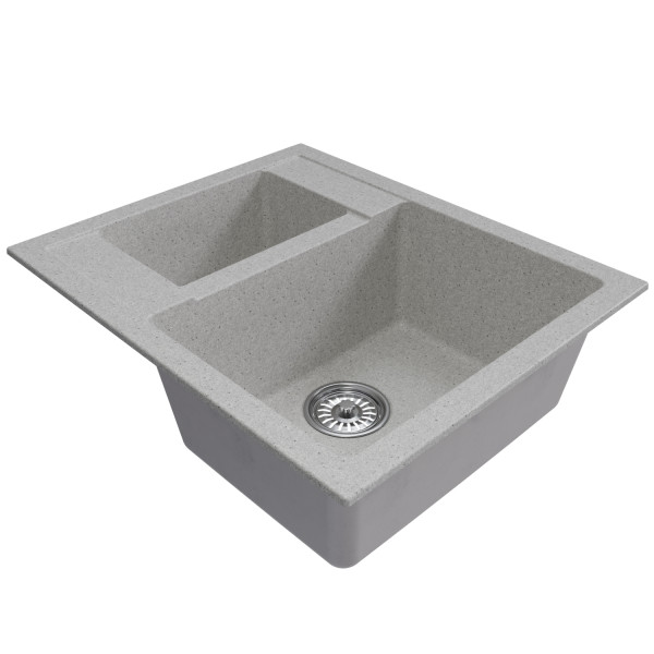 Мойка MIXLINE ML-GM21 двухчашевая, серая (310), 600*500*190мм (552014)