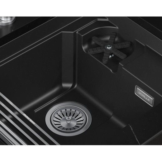 Кухонная мойка GRANULA KITCHEN SPACE RINZER кварц (5505RU, ШВАРЦ)