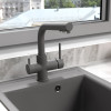 Смеситель для кухни Lemark COMFORT с подключением к фильтру питьевой воды, цвет: серый шёлк (LM3061PGS)
