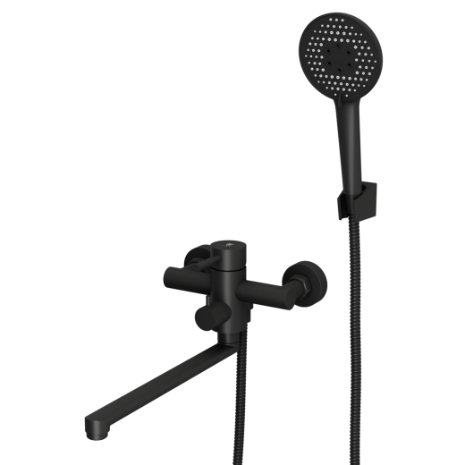 Смеситель для ванны с длинным поворотным изливом RUSH Мелос (Melos) (SUS1101-51Black)