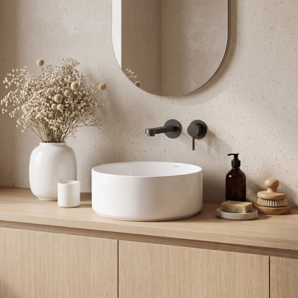 Раковина накладная на столешницу WAVE СОНАТА 355*355*120 ш*г*в без перелива,белая,круг (559149)