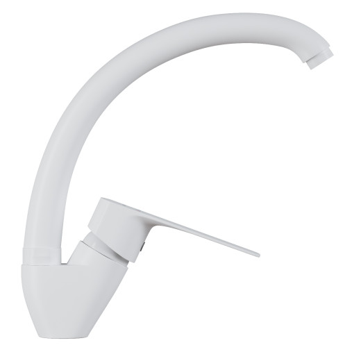 Смеситель для кухни 35k MIXLINE МЛ15-032(ML15-032W) выс.излив б/отв бок п/гайку (без подводки)БЕЛЫЙ (556659)