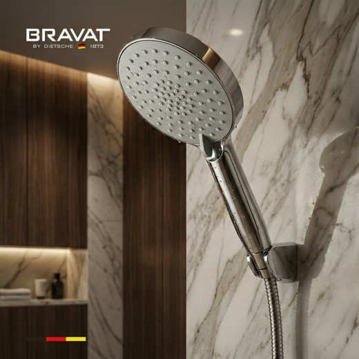 Набор для душа с лейкой и шлангом BRAVAT (D2114CP-SW)
