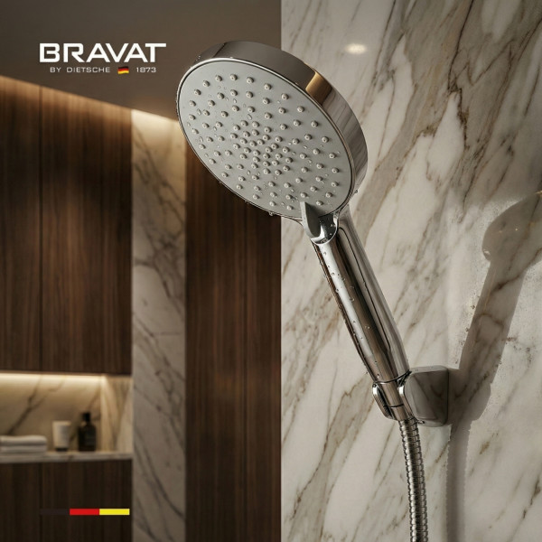Набор для душа с лейкой и шлангом BRAVAT (D2114CP-SW)