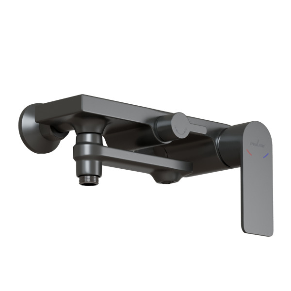 Душевая система 35к MIXLINE МЛ33-06Г(ML33-06GR) "Сити"излив лейка 3 поз. +лейка "Троп. душ" ГРАФИТ (556594)
