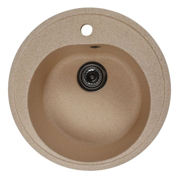 Мойкa MIXLINE МЛ-ГМС102 (ML-GMS102) СТАНДАРТ круглая, песочный (302), 500 мм (глуб. чаши 170) (558087)